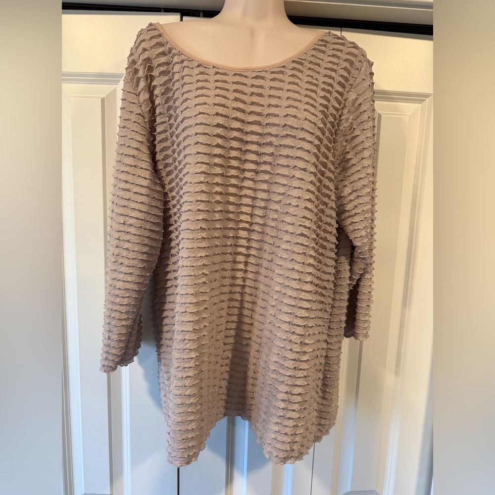 Notations gold champagne blouse top shimmer 2X